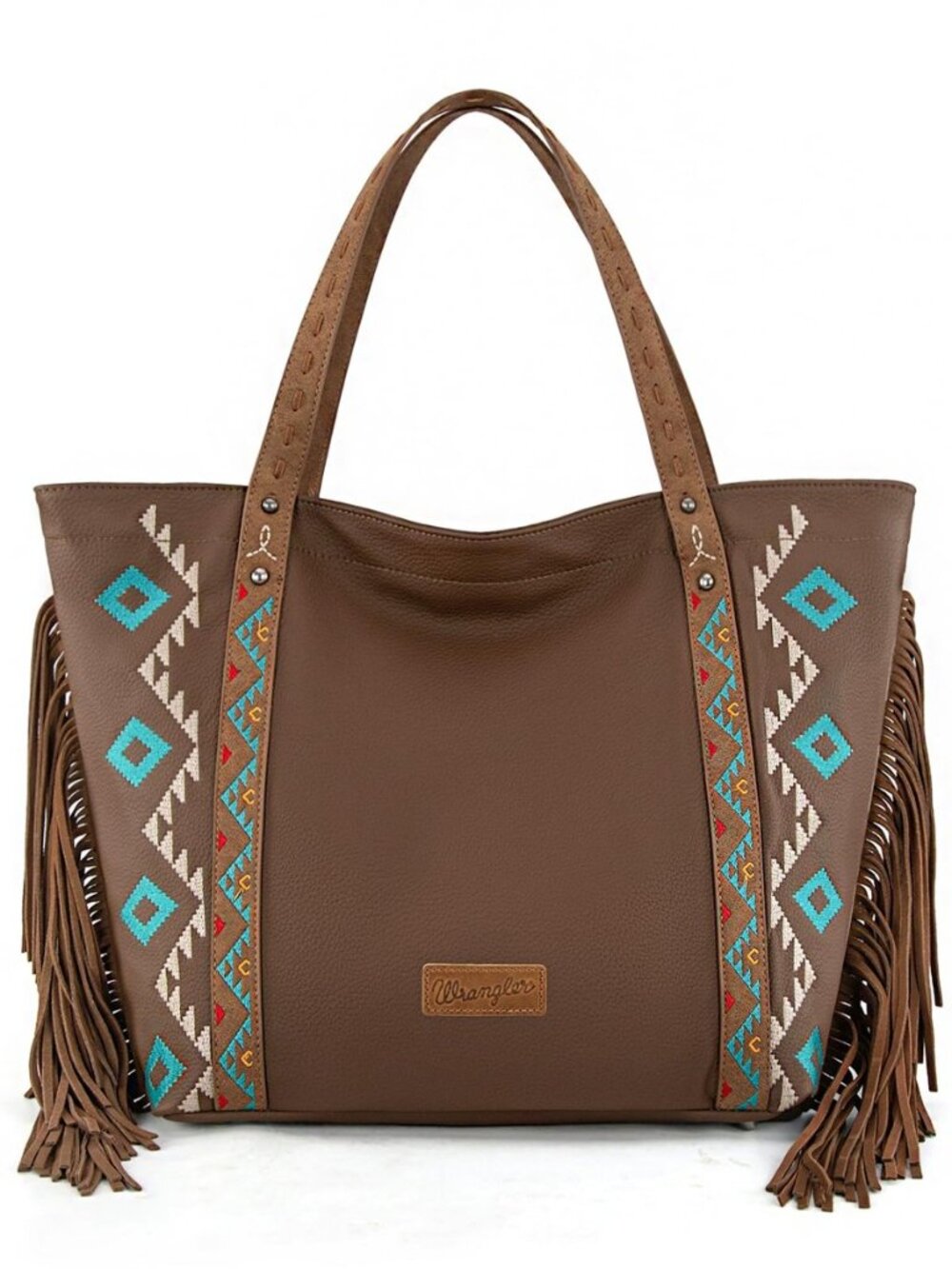 Wrangler Fringe Large Tote Bag for Women Soft Vegan Leather Purses and Handbags
